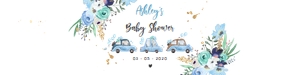 Water Bottle Label Drive By Blue Cars Floral Baby Shower design preview