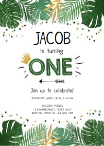 Birthday Invitation Safari One No Animals design preview