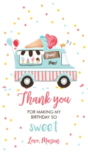 Favor Tag Ice Cream Truck Sweet Boy design preview