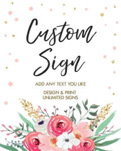 Custom Editable Sign Floral White design preview