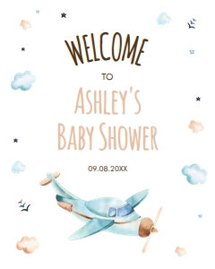 Welcome Sign Blue Airplane design preview