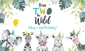 Backdrop Banner Party Animals Born Two Be Wild Boy design preview