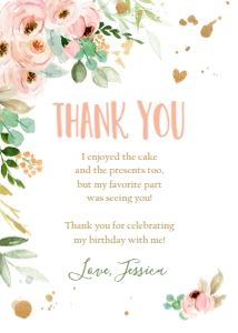 Thank You Card Little Miss Onederful design preview