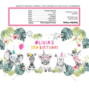 Candy Bar Wrapper Party Animals Girl design preview