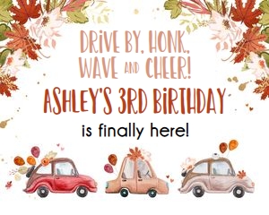Birthday Sign Drive By Fall Neutral 16x20 design preview