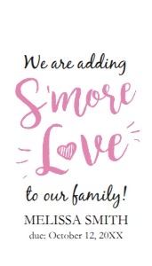 Baby Shower Favor Tag Smore Love White Pink design preview