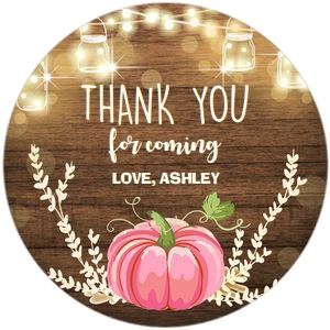 Tags Pumpkin Wood Pink Round: Tags Pumpkin Wood Pink