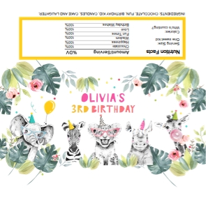 Candy Bar Wrapper Party Animals Yellow design preview