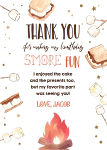 Thank you Card Birthday Smore White design preview