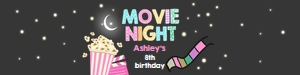 Water Bottle Labels Movie Night Pastels design preview
