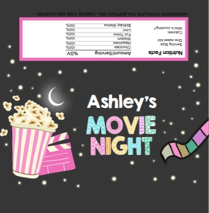 Candy Bar Wrapper Movie Night Girl Pastels design preview