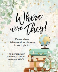 Where were They Bridal Shower Game Eucalyptus design preview