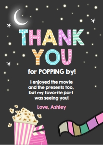 Thank You Card Movie Chalk Girl Pastels design preview