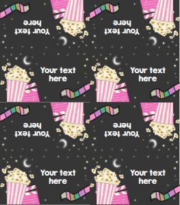 Food Labels Movie Night Girl Pastels design preview