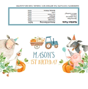 Candy Bar Wrapper Farm Animals Boy Pumpkin design preview