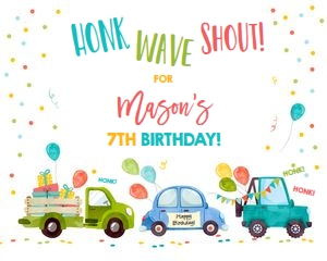 Sign Drive By Boy Horizontal Blue V2 16x20 design preview