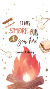 Favor Tags Bonfire Smores White: Favor Tags Bonfire Smores White