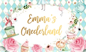 Backdrop Banner Alice In Onederland Blue design preview