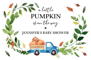 Backdrop Banner Pumpkin Truck Drive By Blue design preview