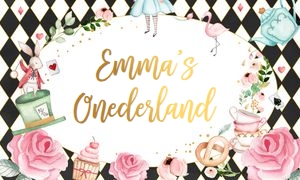 Backdrop Banner Alice In Onederland Black design preview