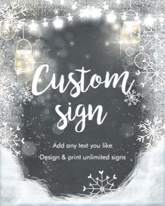 Editable Custom Sign Winter Black 8x10 design preview