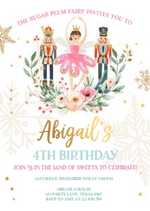 Birthday Invitation Nutcracker White design preview