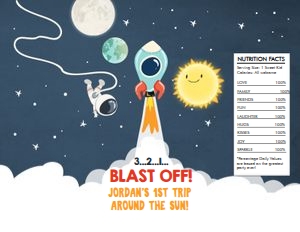 Chip Bag Space Birthday Rocket design preview
