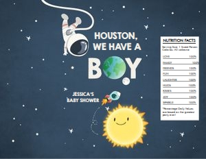Chip Bag Space Baby Shower Boy design preview