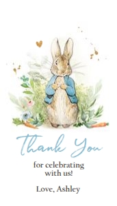 Favor Tag Peter Rabbit Baby Shower design preview