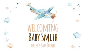 Backdrop Banner Airplane White design preview