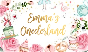 Backdrop Banner Alice In Onederland White design preview