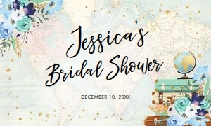 Backdrop Banner Travel Floral Blue design preview
