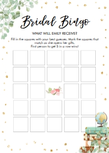 Bridal Shower Game Bingo Eucalyptus design preview