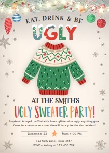 Invitation Ugly Sweater Light design preview