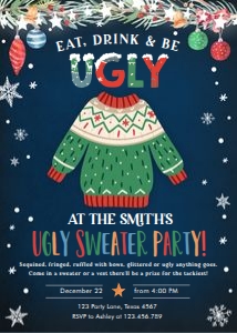 Invitation Ugly Sweater Dark design preview