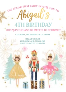 Birthday Invitation Nutcracker V3 White design preview