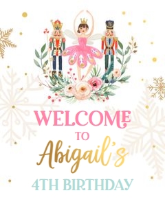 Welcome Sign Nutcracker Birthday White design preview