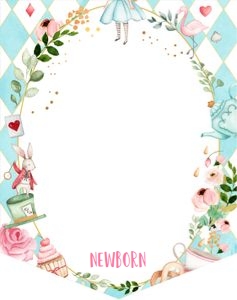 Birthday Monthly Photo Banner Alice in Wonderland Blue design preview
