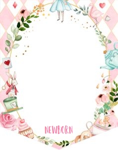 Birthday Monthly Photo Banner Alice in Wonderland Pink design preview