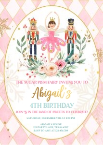 Birthday Invitation Nutcracker Pink design preview
