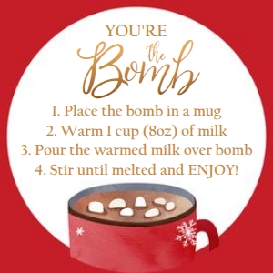 Favor Tag Hot Chocolate Bomb Red design preview