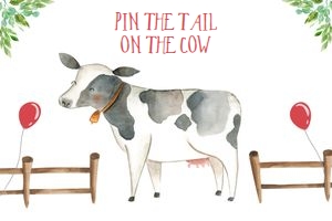 Pin the Tail on the Cow sign Red design preview