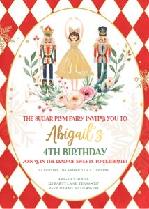 Birthday Invitation Nutcracker Red design preview