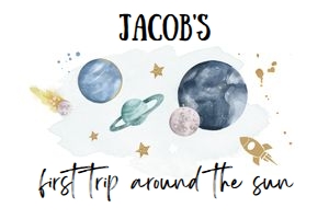 Backdrop Banner Space Planets White Boy design preview