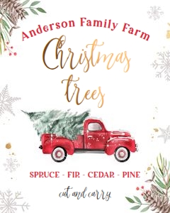 Sign Tree Farm Christmas Truck Red design preview