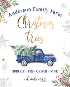 Sign Tree Farm Christmas Truck Blue 16x20 design preview