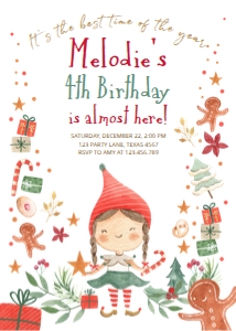 Invitation Elf White design preview