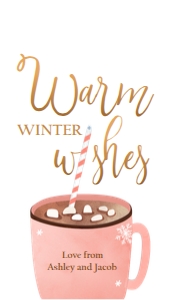Favor Tag Warm Wishes Mug Pink design preview