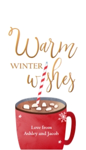 Favor Tag Warm Wishes Mug Red design preview