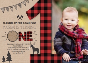 Birthday Invitation Lumberjack One Deer design preview